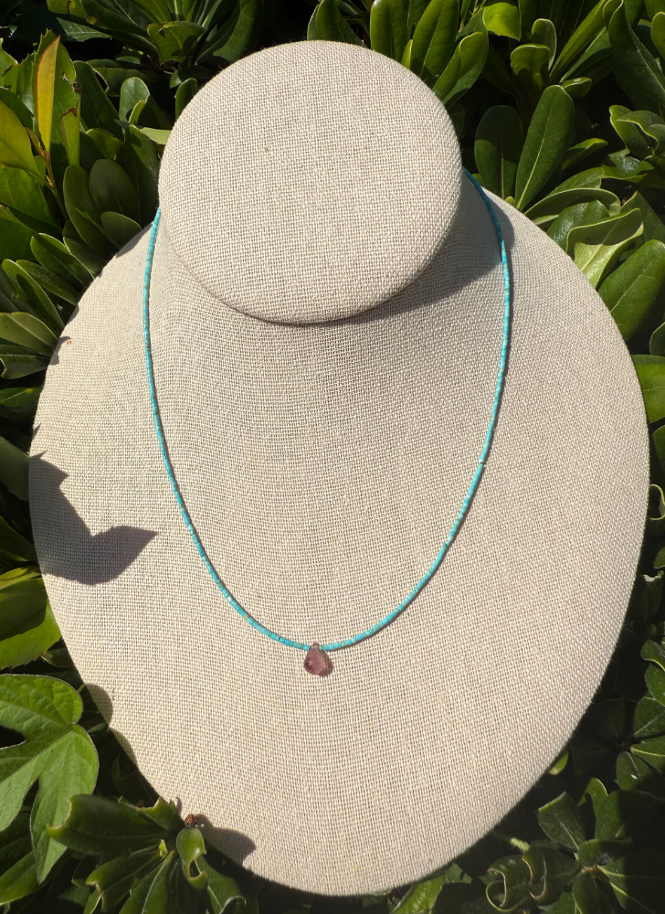 Vintage Turquoise and Tourmaline Drop