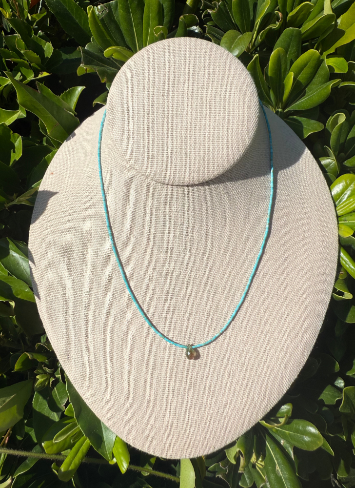 Vintage Turquoise and Tourmaline Drop