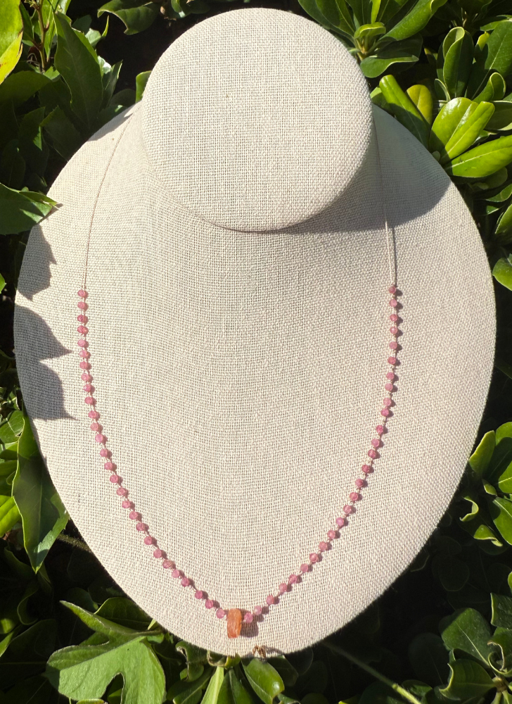 Pink Tourmaline and Sunstone