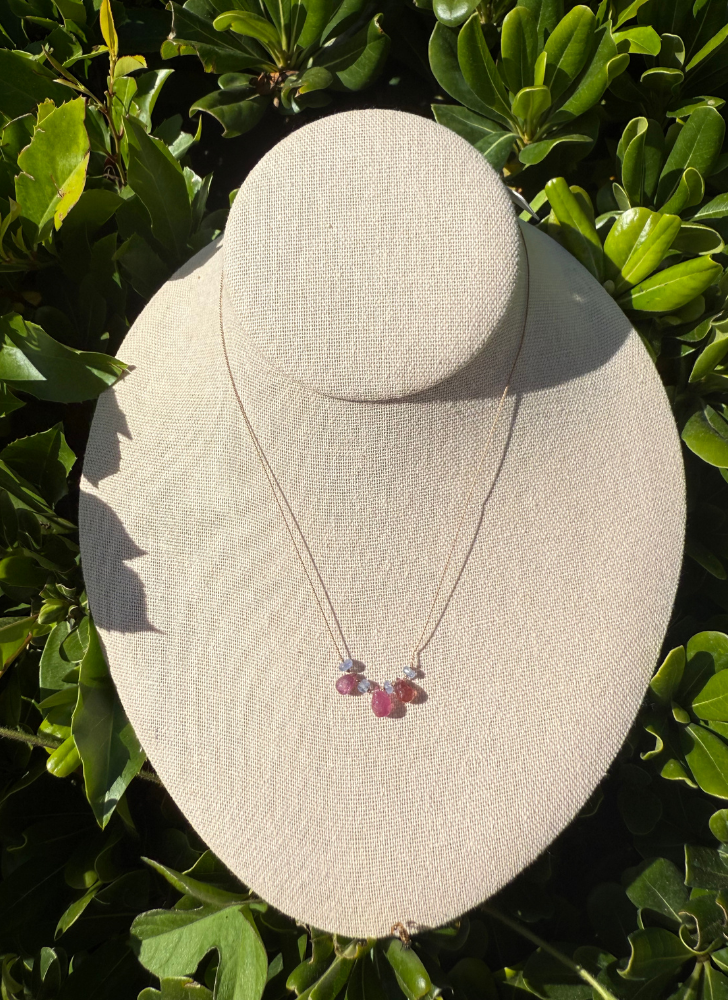 Pink Tourmaline and Tanzanite