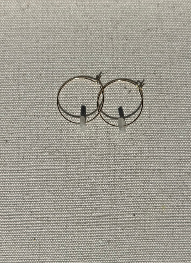 Moonstone Bead Hoops