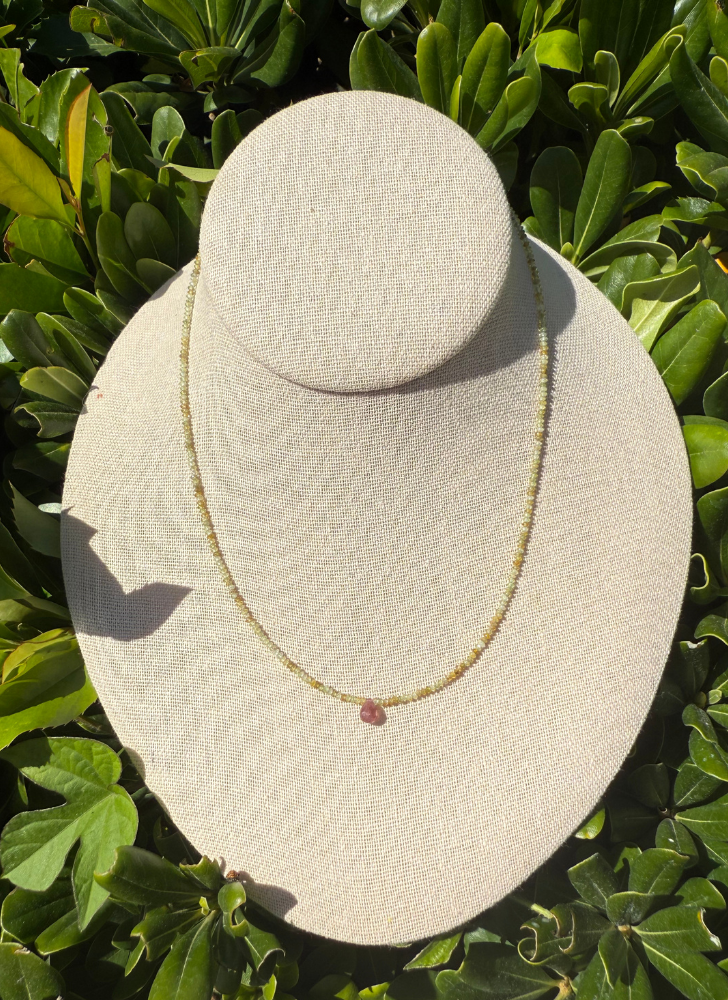 Green Garnet and Pink Tourmaline