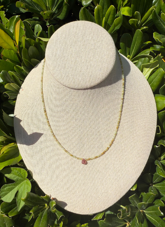 Green Garnet and Pink Tourmaline