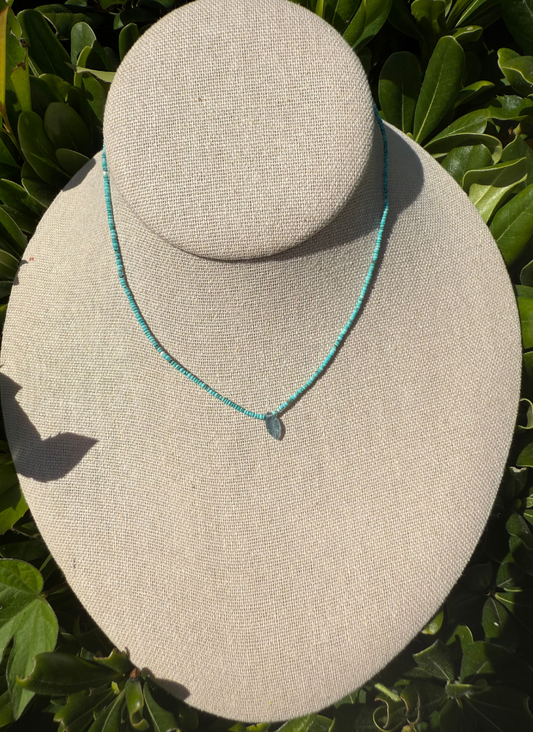 Turquoise and Aquamarine Marquise Drop