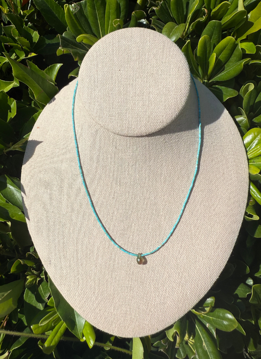 Vintage Turquoise and Tourmaline Drop