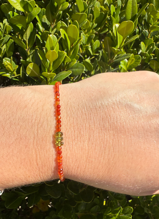Carnelian and Peridot Bracelet