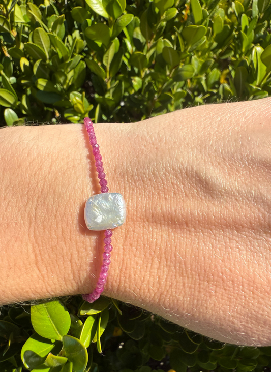 Ruby and Pearl Bracelet