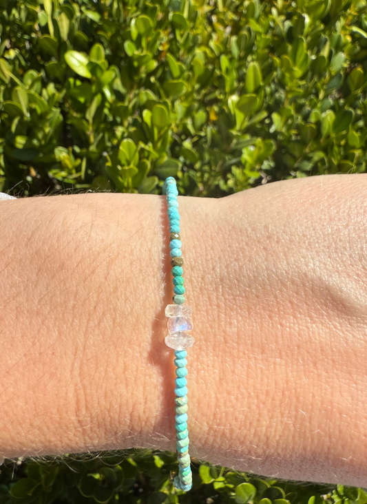 Turquoise and Moonstone Bracelet
