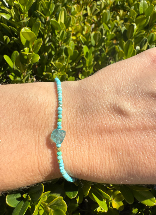 Turquoise and Blue Topaz Bracelet