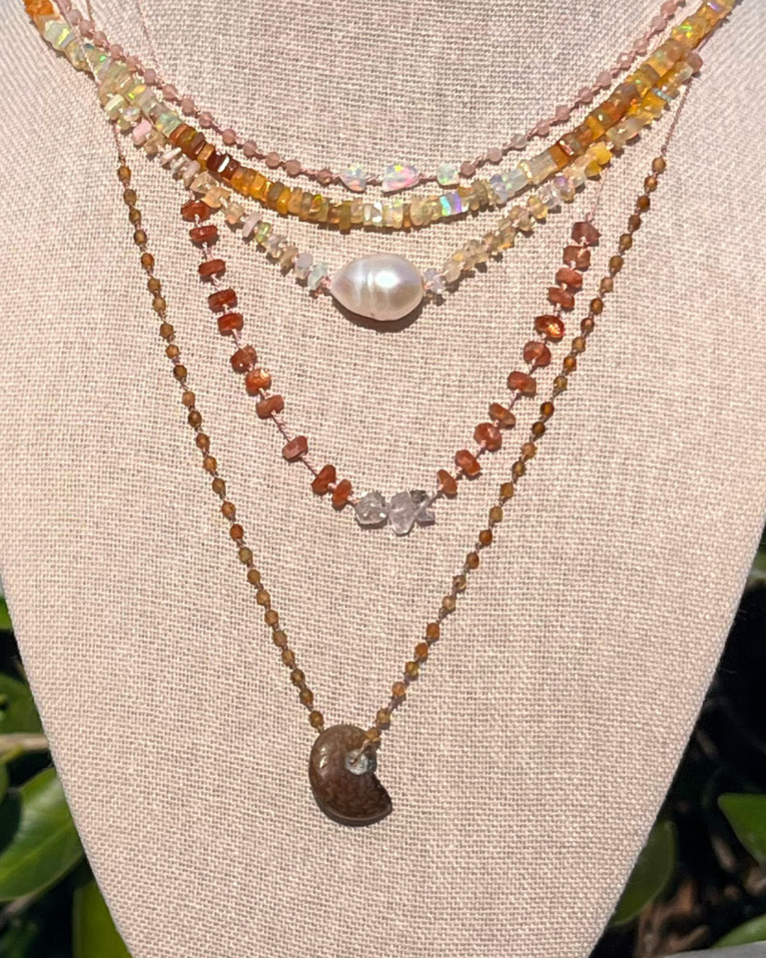 Pearl + Gemstones on Silkthread